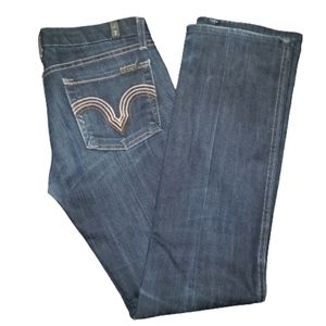 7 for all mankind mid rise,stait leg dark …